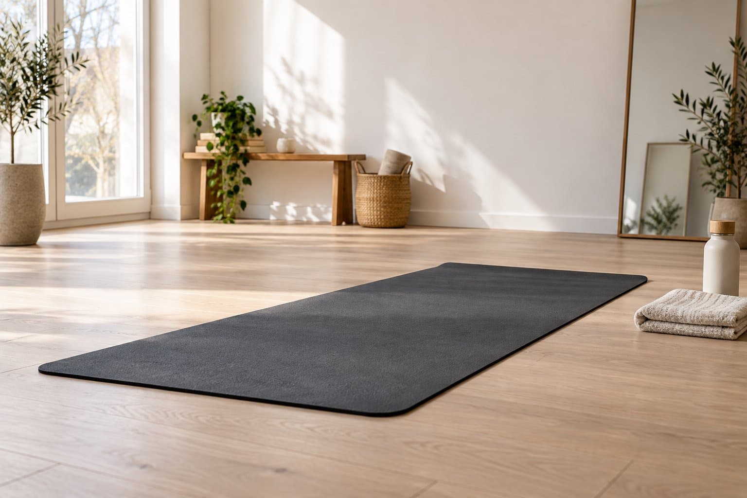 Mata do pilates przygotowana do sekwencji dla początkujących