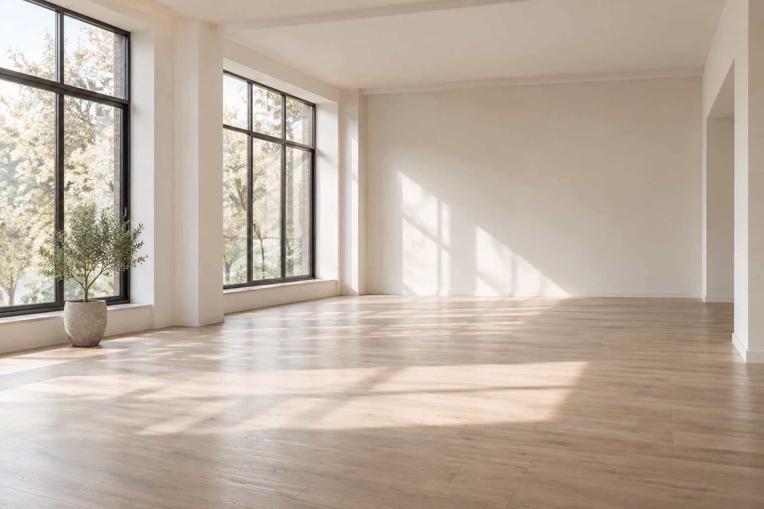 Pusta sala treningowa przygotowywana na studio pilates