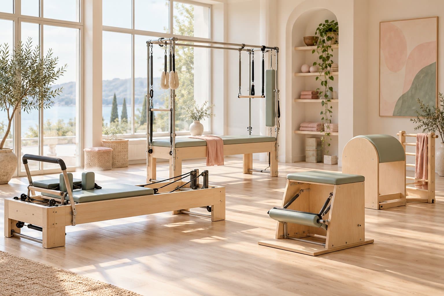 Sprzęt do pilatesu w studiu - reformer, cadillac, wunda chair i ladder barrel